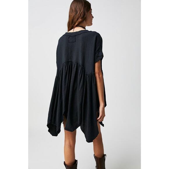 Free People Sugar Rush Babydoll Top Black - M - Picture 3 of 4